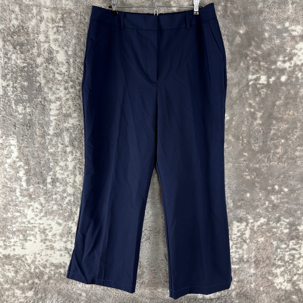 Worthington Size 14 Mid Rise Straight‎ Leg Dress Pants Trousers Navy Blue Womens